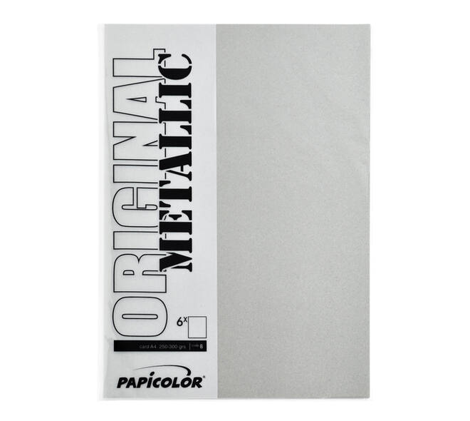 Kopieerpapier Papicolor A4 300gr 3 vel metallic zilver