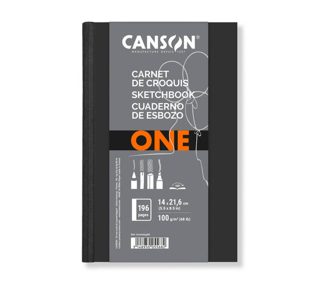 Schetsboek Canson Art Book One hardcover 98vel 100gr 140x216mm wit