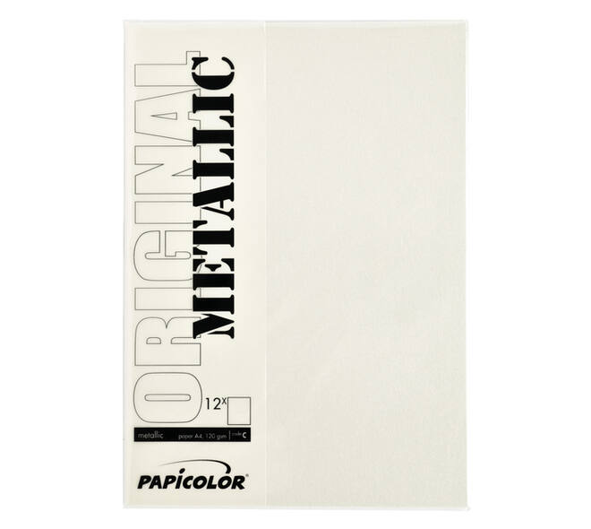 Kopieerpapier Papicolor A4 120gr 6 vel metallic ivoor