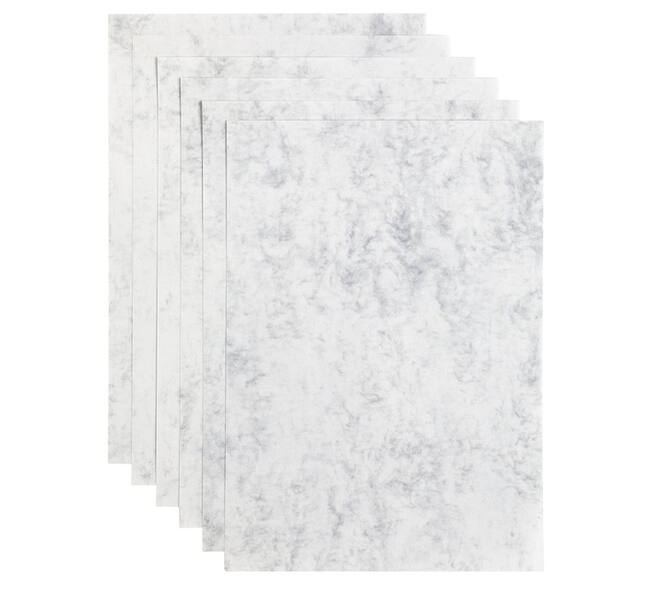 Kopieerpapier Papicolor A4 200gr 6 vel marble grijs