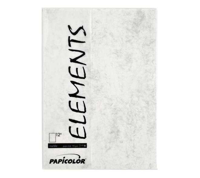 Kopieerpapier Papicolor A4 200gr 6 vel marble grijs