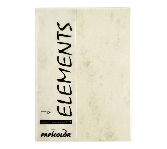 Kopieerpapier Papicolor A4 200gr 6 vel marble ivoor