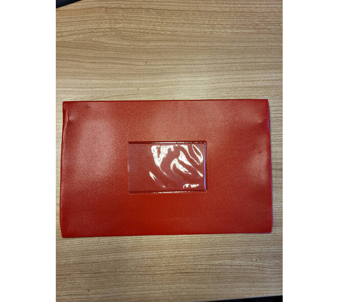 Schooletui 15x26cm met rits skai helder rood