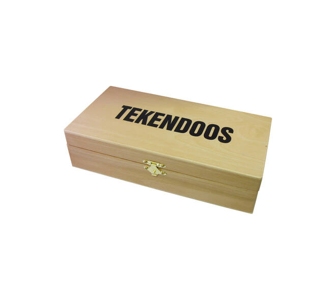 Tekendoos 25x12.5x6.5cm 3 vakken beukenhout