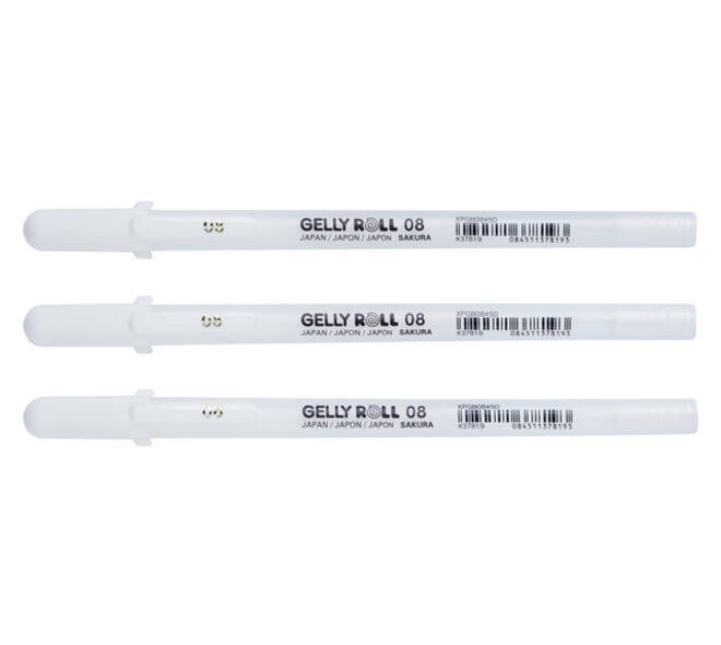Gelschrijver Sakura Gelly Roll Classic 08 set à 3 stuks wit