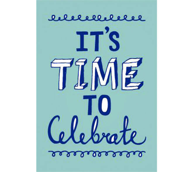 Kaarten Time to Celebrate uitnodigingen 5 stuks blauw