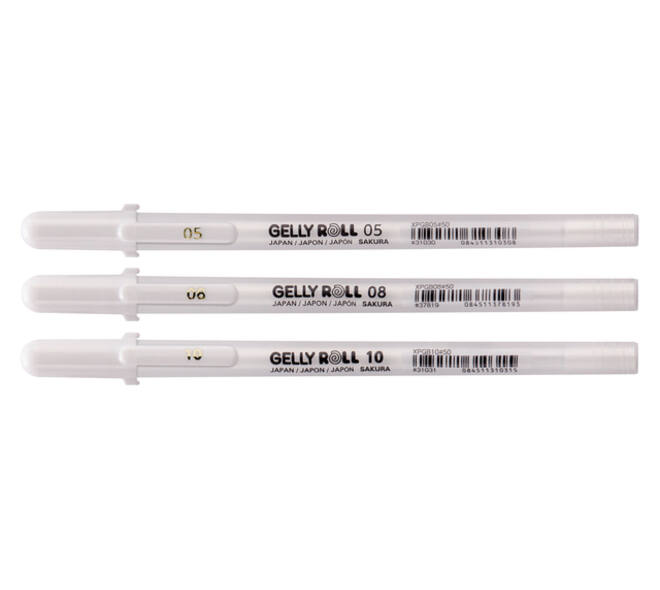 Gelschrijver Sakura Gelly Roll Classic set à 3 breedtes wit