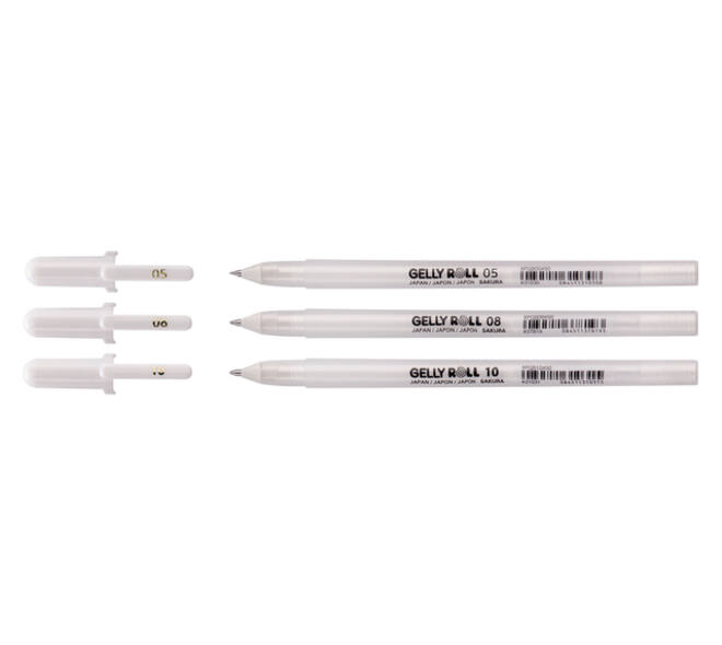 Gelschrijver Sakura Gelly Roll Classic set à 3 breedtes wit