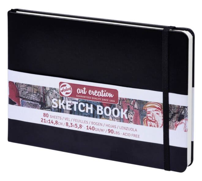 Schetsboek Talens Art Creation zwart 21x15cm 140gr 80vel