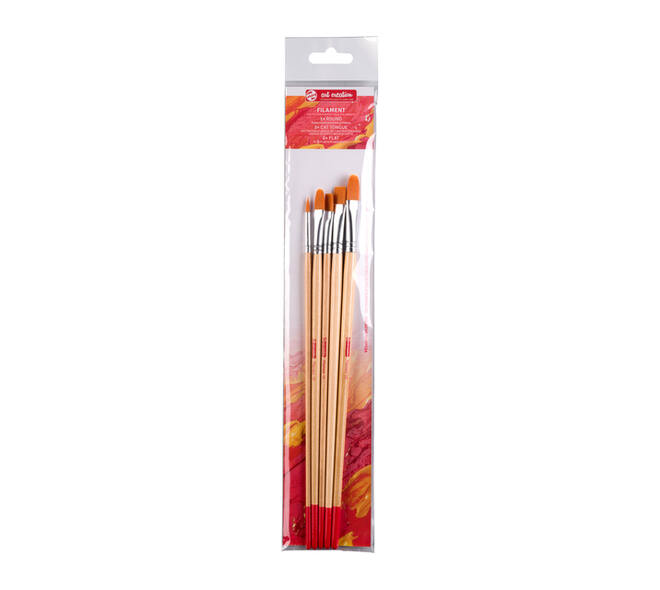 Penseel Talens Art Creation filament rond en plat set à 5 stuks