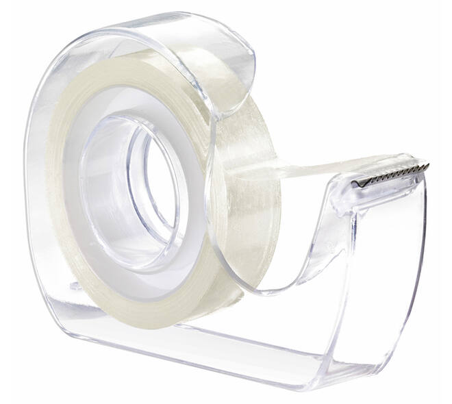 Tape tesafilm® dubbelzijdig  12mmx7,5m transparant met dispenser