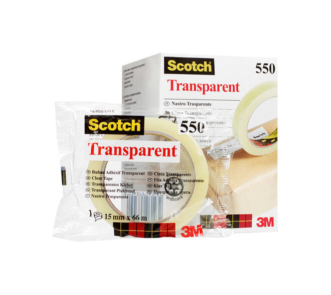 Plakband Scotch 550 15mmx66m transparant