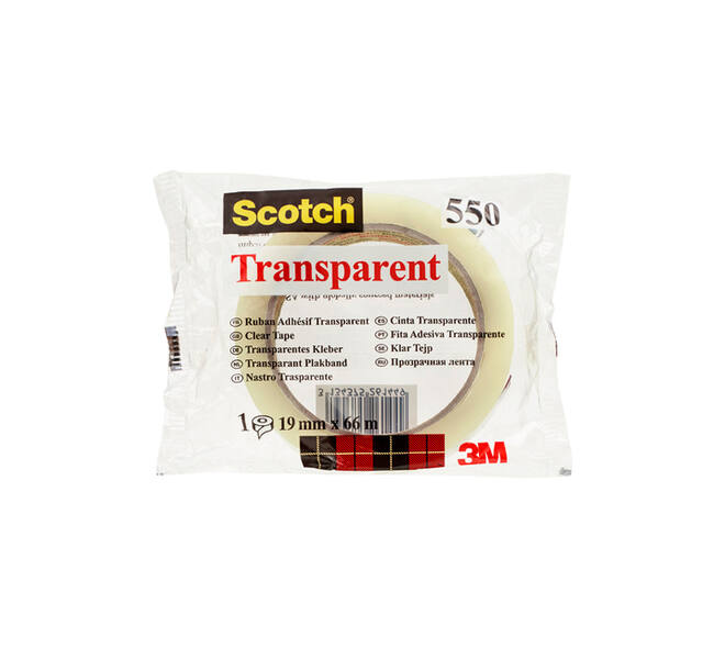 Plakband Scotch 550 19mmx66m transparant