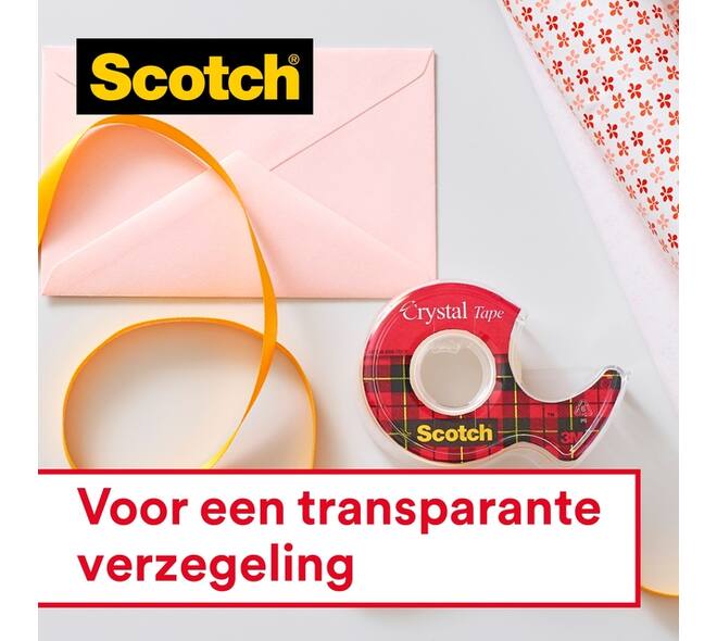 Plakband Scotch Crystal 600 19mmx33m transparant 12+2 gratis