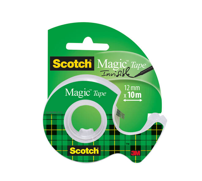 Plakband Scotch Magic 810 12mmx10m onzichtbaar  + plakbandhouder