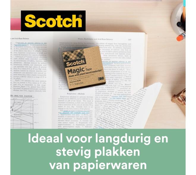 Plakband Scotch Magic 900 19mmx30m onzichtbaar mat