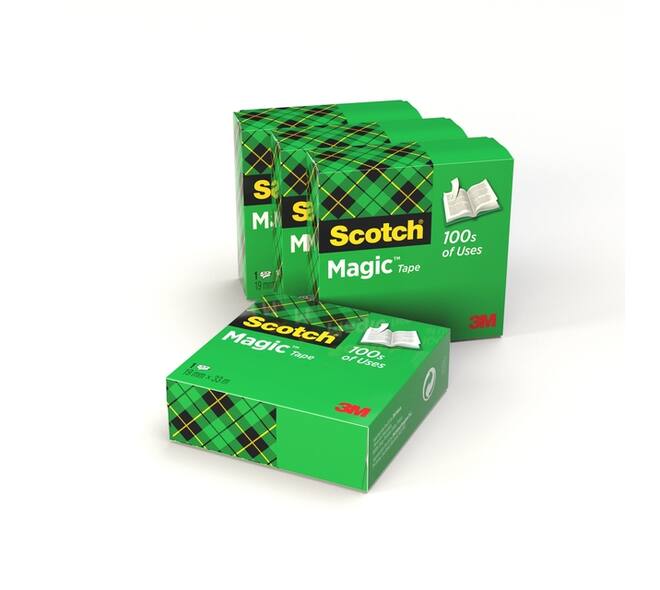 Plakband Scotch Magic 810 19mmx33m onzichtbaar transparant  4 rollen