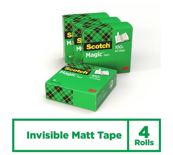 Plakband Scotch Magic 810 19mmx33m onzichtbaar transparant  4 rollen