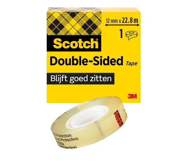 Plakband Scotch 665 12mmx22.8m dubbelzijdig