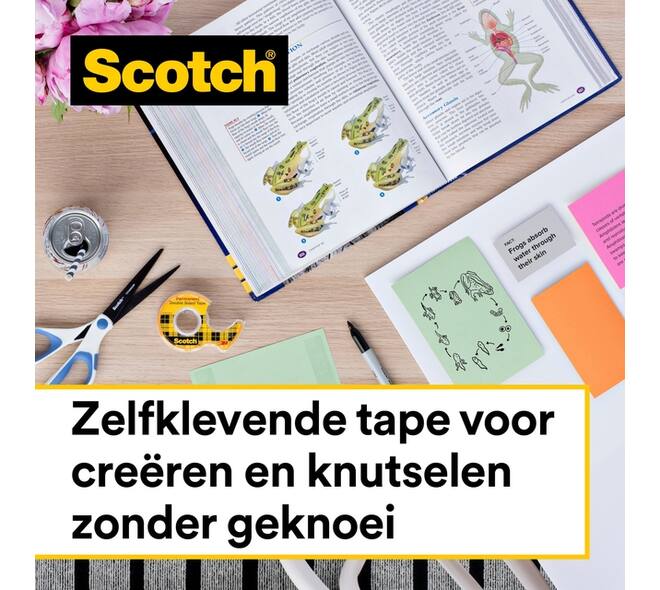 Plakband Scotch 665 12mmx22.8m dubbelzijdig
