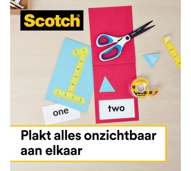 Plakband Scotch 665 12mmx22.8m dubbelzijdig