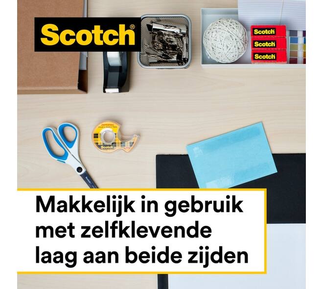Plakband Scotch 665 12mmx22.8m dubbelzijdig