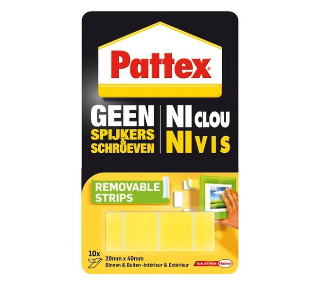 Supermontagestrip Pattex 2kg verwijderbaar 10 stuks