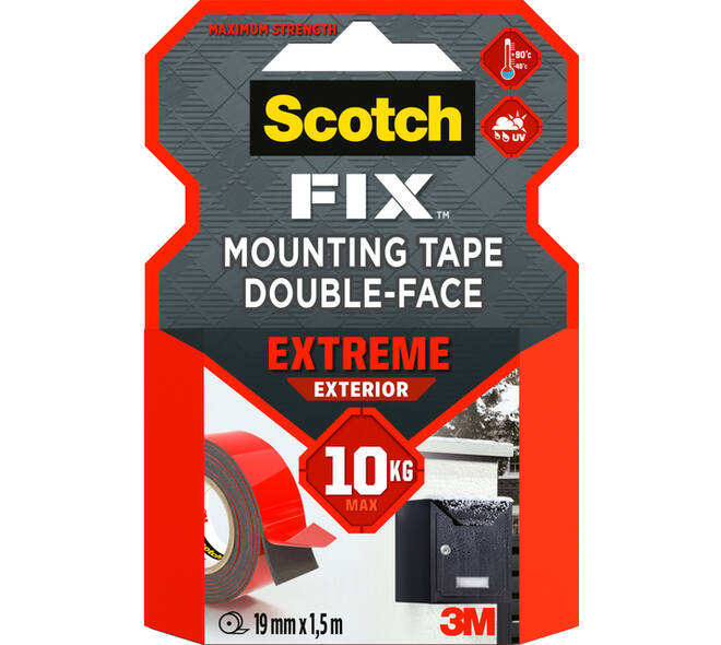 Plakband Scotch Extreme Exterior 19mm x 1,5m dubbelzijdig