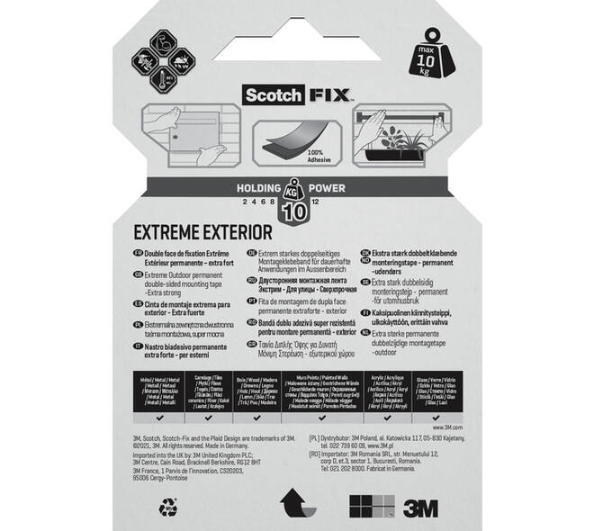 Plakband Scotch Extreme Exterior 19mm x 1,5m dubbelzijdig