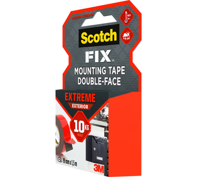 Plakband Scotch Extreme Exterior 19mm x 1,5m dubbelzijdig