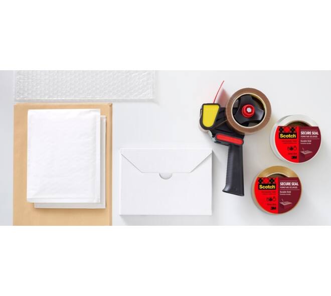 Verpakkingstape Scotch Secure Seal 50mmx66m bruin 6 rollen