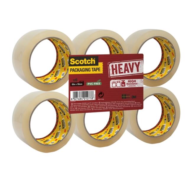 Verpakkingstape Scotch Secure Seal 50mmx66m transparant 6 rollen