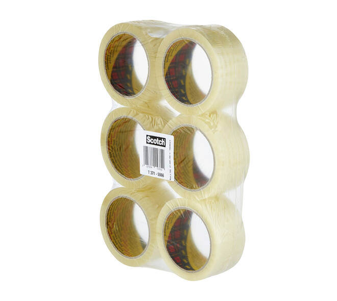 Verpakkingstape Scotch 371 50mmx66m transparant PP 6 rollen
