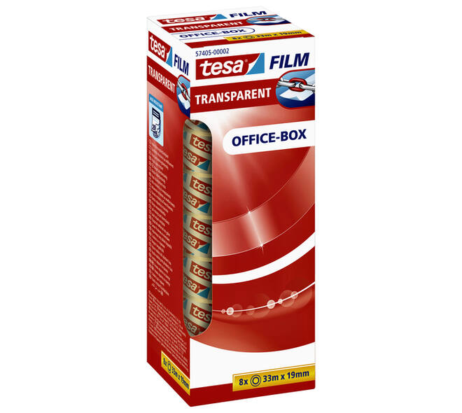 Plakband tesafilm® 33mx19mm transparant 8 rollen