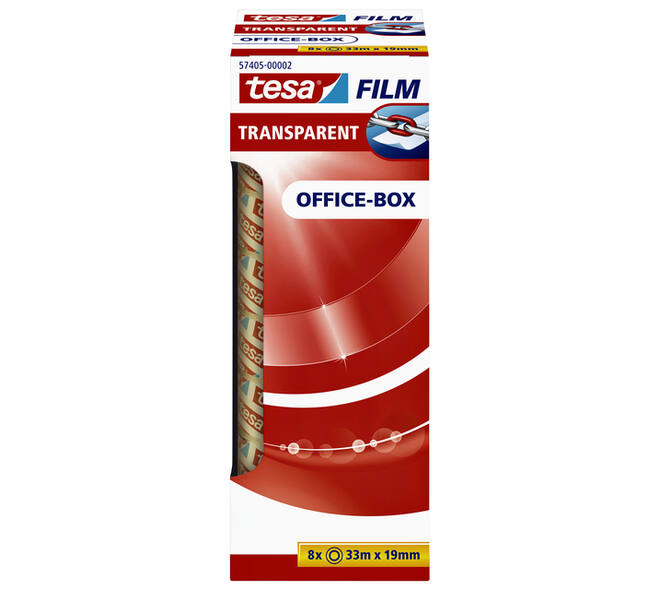 Plakband tesafilm® 33mx19mm transparant 8 rollen