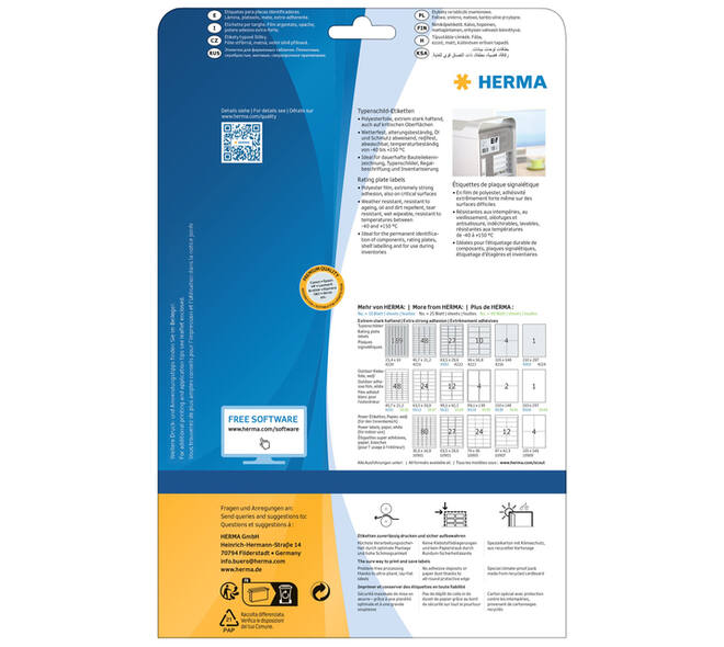 Etiket HERMA 4223 96x50.8mm folie zilver 250 stuks