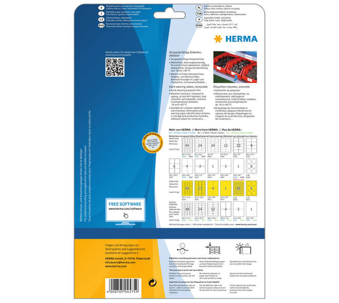 Etiket HERMA 4575 99.1x67.7mm folie wit 160 stuks