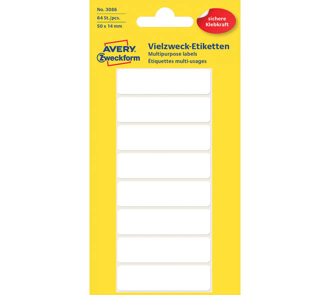 Etiket Avery 3086 50x14mm wit 64 stuks