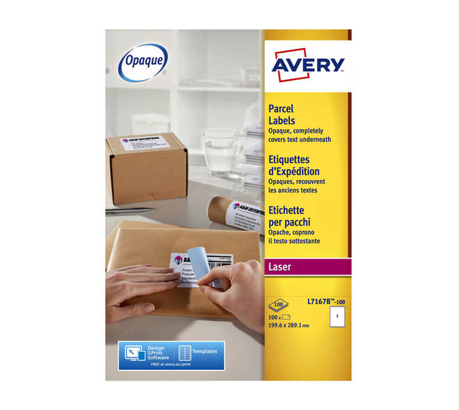 Etiket Avery L7167B-100 199.6x289.1mm blockout 100 stuks