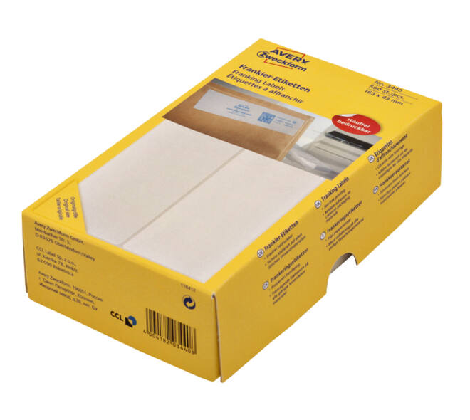 Frankeeretiket Avery 3440 163x43mm 500 stuks