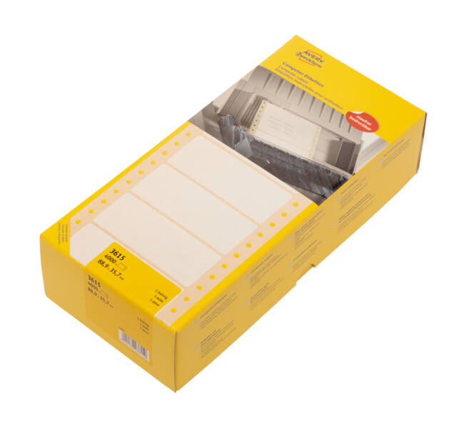 Etiket Avery 3615 88.9x35.7mm 1-baans wit 4000 stuks