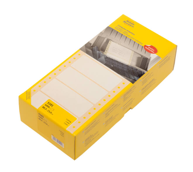 Etiket Avery 5101 88.9x23mm 1-baans wit 6000 stuks