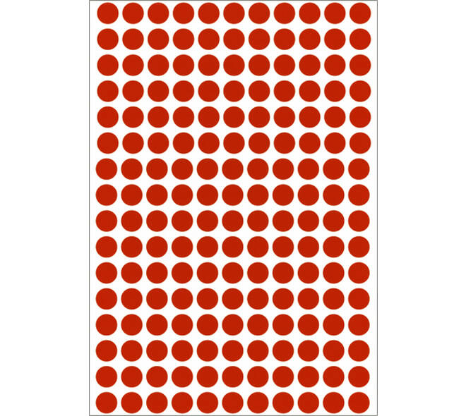 Etiket HERMA 2212 rond 8mm rood 5632 stuks