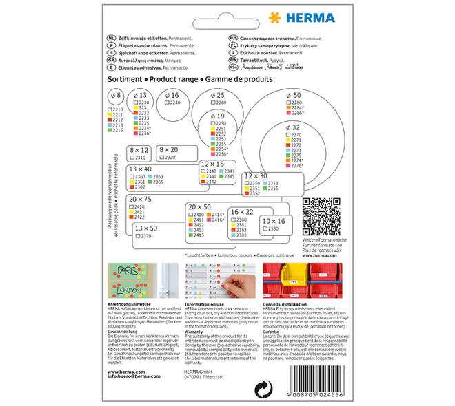 Etiket HERMA 2455 25x40mm groen 512 stuks