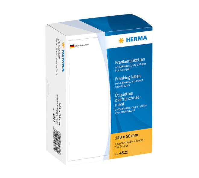 Frankeeretiket HERMA 4321 dubbel 140x50mm 500 stuks