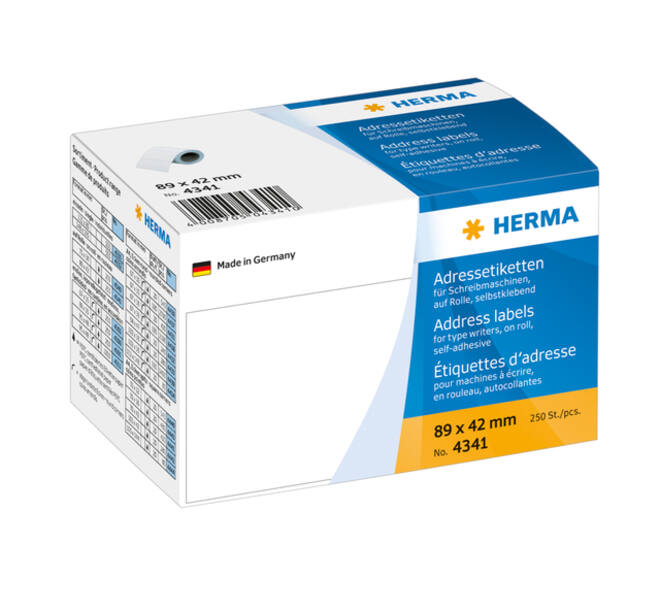 Etiket HERMA adres 4341 89x42mm op rol wit 250 stuks