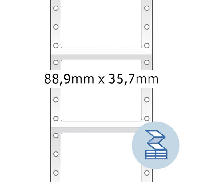 Etiket HERMA 8181 88.9x35.7mm 1-baans geel 2000 stuks