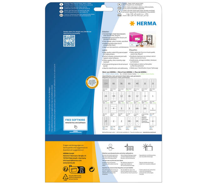 Etiket HERMA 8831 25.4x25.4mm mat wit 1650 stuks