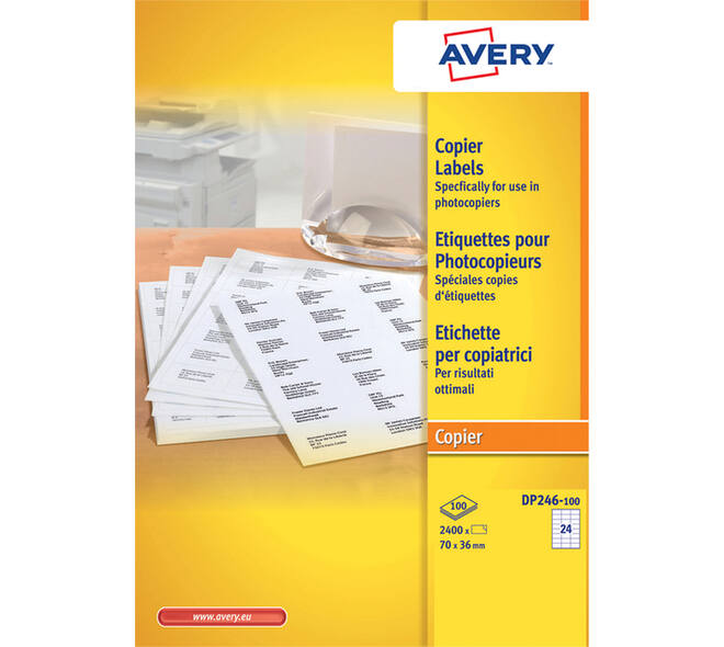 Etiket Avery DP246-100 70x36mm wit 2400 stuks