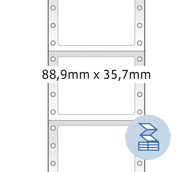 Etiket HERMA 8161 88.9x35.7mm 1-baans wit 2000 stuks